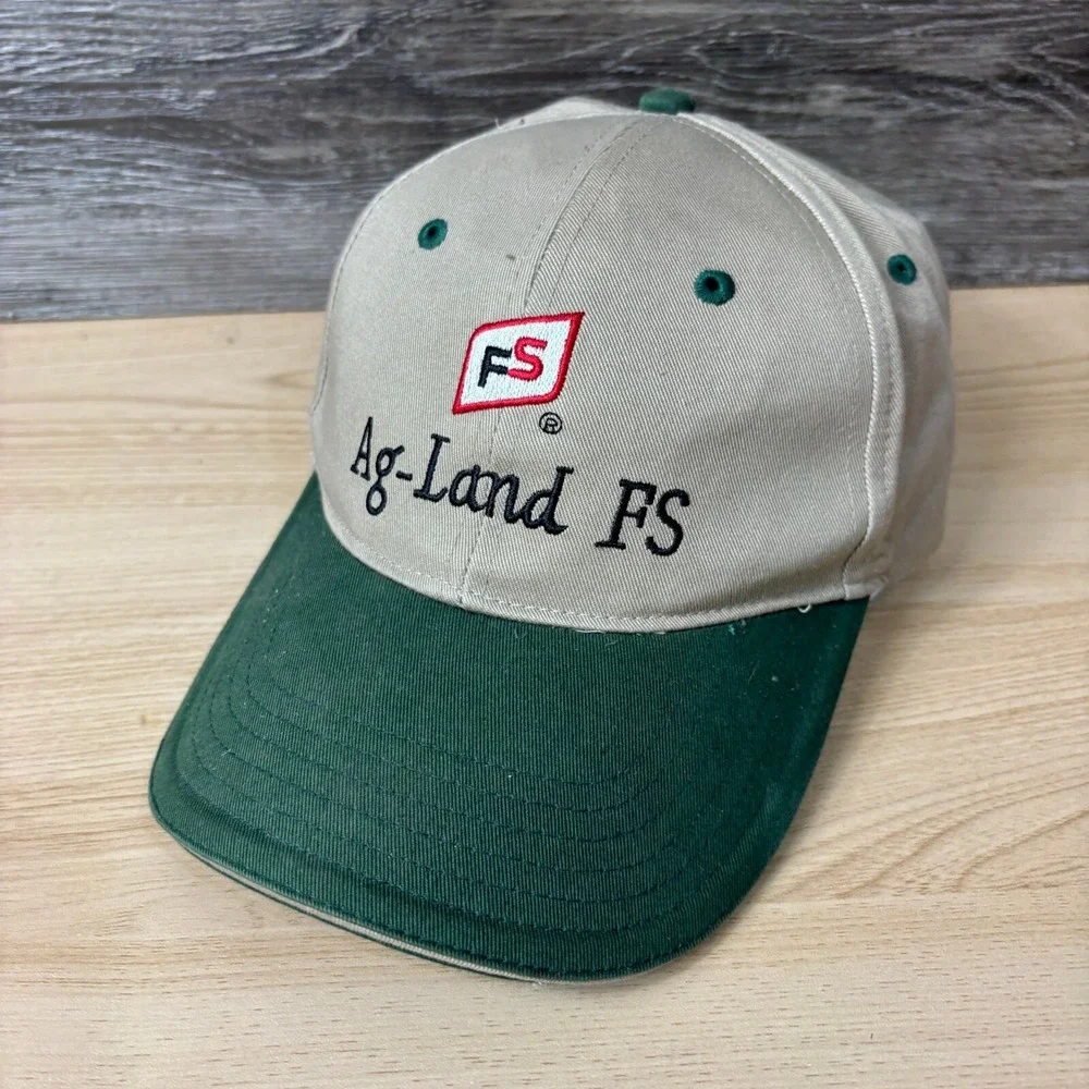 Ag Land FS‎ Hat Cap Strap Back Brown Green Seed One Size Adjustable